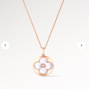 💯% Authentic Louis Vuitton Blossom XL Medallion Mother Pearl Diamond Necklace